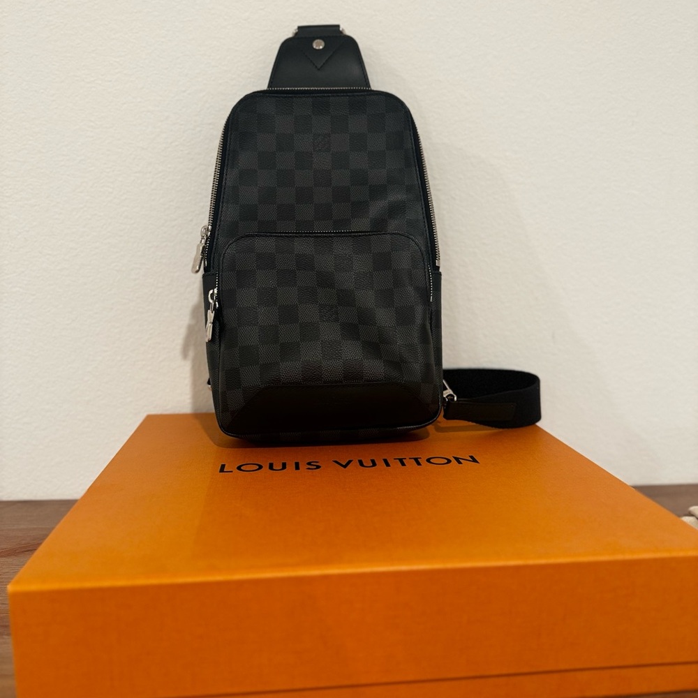 Louis Vuitton Black Checkered Belt Bag